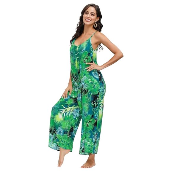 Tropical Green Jumpsuit - Picture 2 of 11